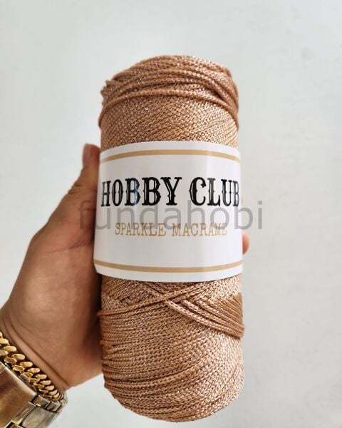 Hobby Club Sparkle Simli Polyester Makrome İpi 200 gr GülKurusu