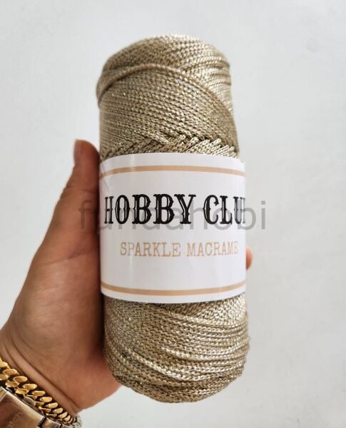 Hobby Club Sparkle Simli Polyester Makrome İpi 200 gr GülKurusu