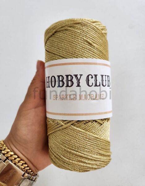 Hobby Club Sparkle Simli Polyester Makrome İpi 200 gr Gold