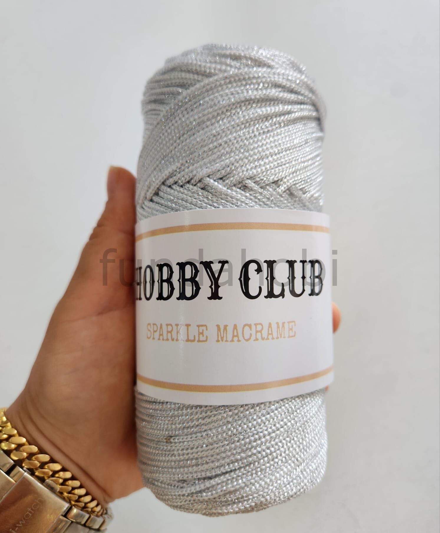 Hobby Club Sparkle Simli Polyester Makrome İpi 200 gr GRİ