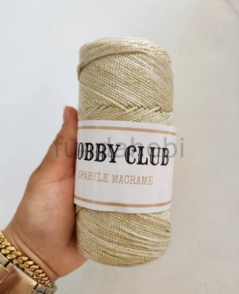 Hobby Club Sparkle Simli Polyester Makrome İpi 200 gr Gold4