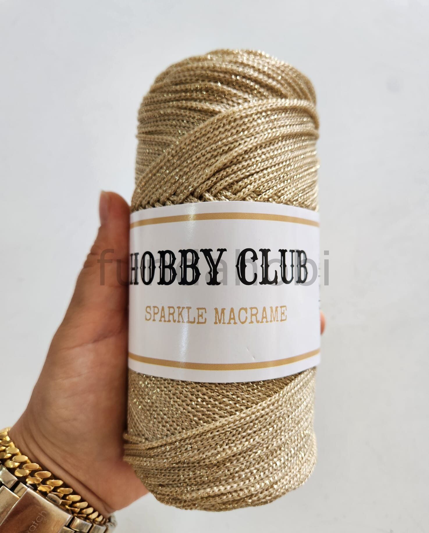 Hobby Club Sparkle Simli Polyester Makrome İpi 200 gr Gold3