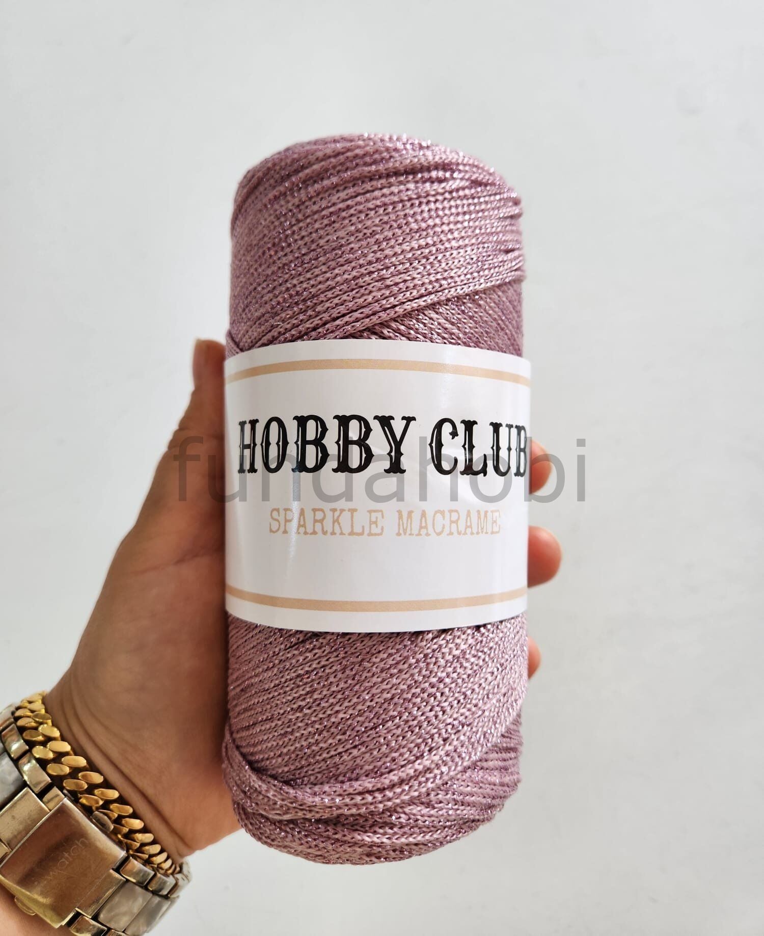 Hobby Club Sparkle Simli Polyester Makrome İpi 200 gr GülKurusu