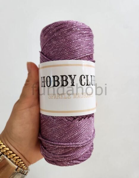 Hobby Club Sparkle Simli Polyester Makrome İpi 200 gr LEYLAK
