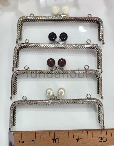 Boncuklu Metal Burs-Gri 20 cm