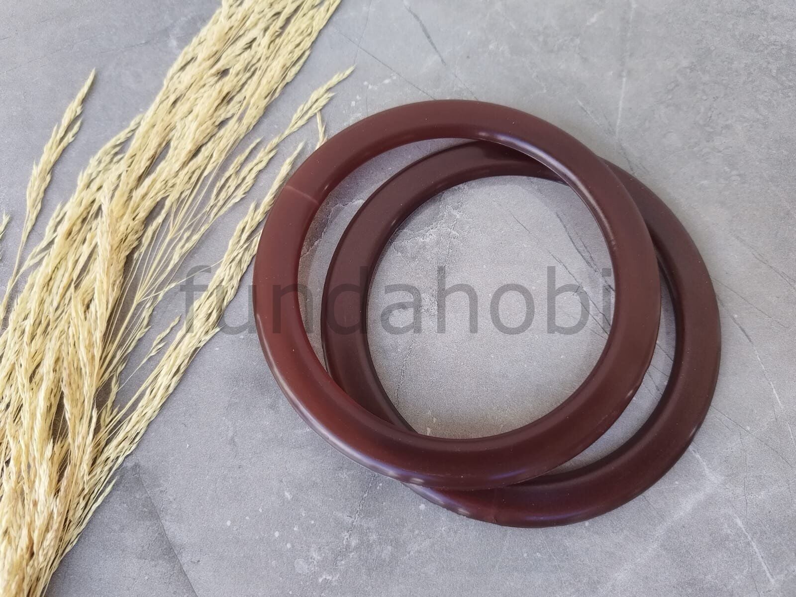 Yassı Plastik Çanta Kulpları-12.5 cm KAHVERENGİ