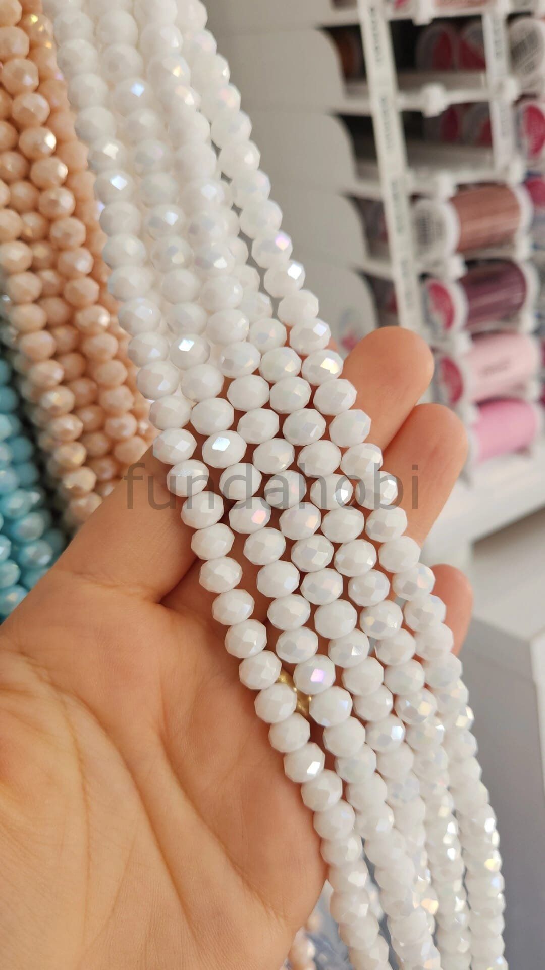 8 mm Faset Kesim Kristal Cam Boncuk - Mat Seri (1 Dizi)