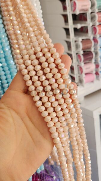 8 mm Faset Kesim Kristal Cam Boncuk - Mat Seri (1 Dizi)
