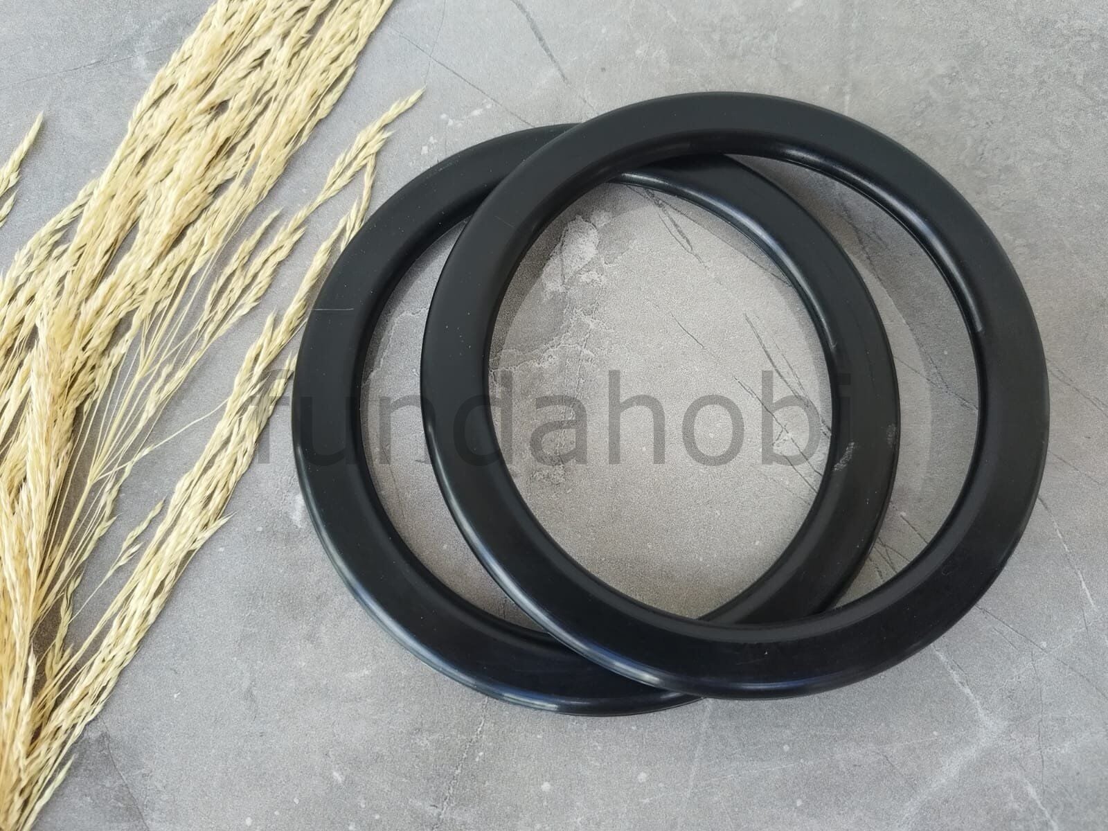 Yassı Plastik Çanta Kulpları-12.5 cm SİYAH