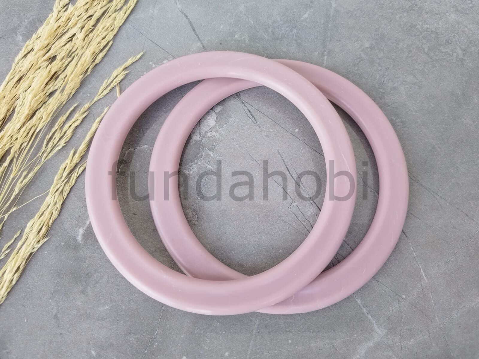 Yassı Plastik Çanta Kulpları-12.5 cm GülKurusu