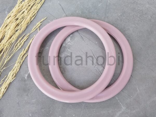 Yassı Plastik Çanta Kulpları-12.5 cm GülKurusu