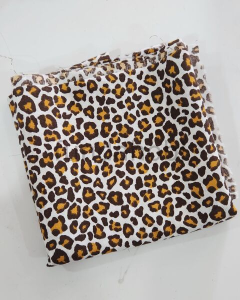Leopar Desen Poplin Kumaş (50x80 cm) KAHVERENGİ