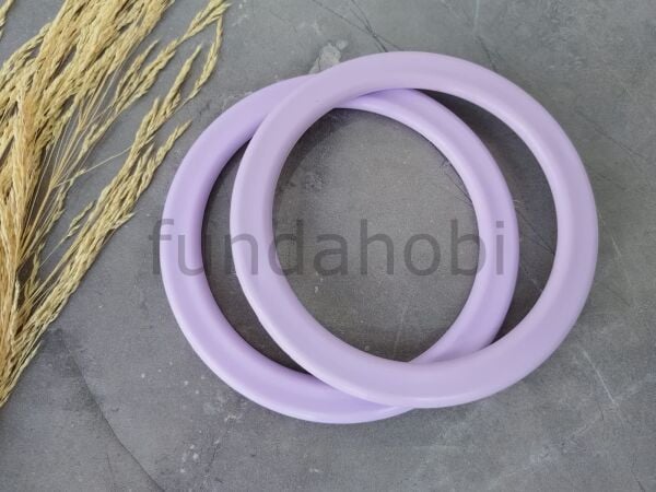 Yassı Plastik Çanta Kulpları-12.5 cm LİLA
