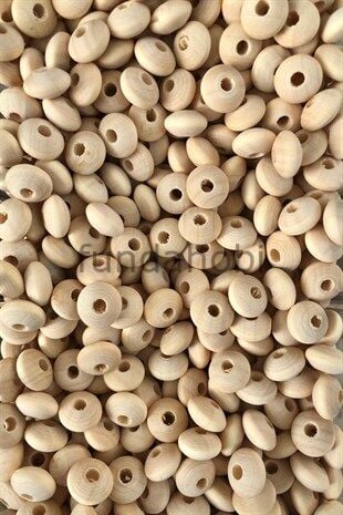 Yassı Ham Ahşap Boncuk (Ezme Boncuk) 14 mm 30gr