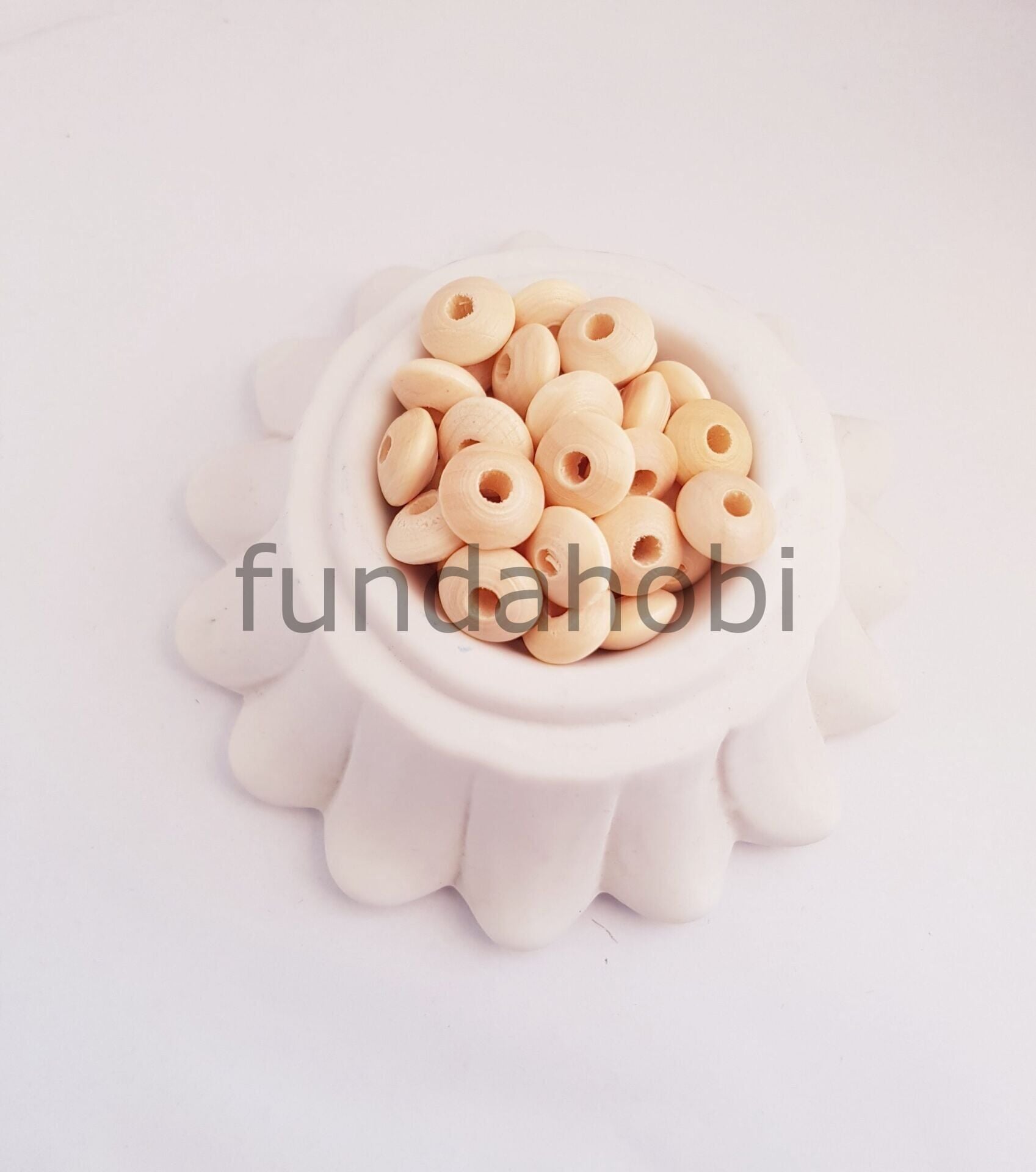 Yassı Cilalı Ahşap Boncuk (Ezme Boncuk) 10 mm 20 gr