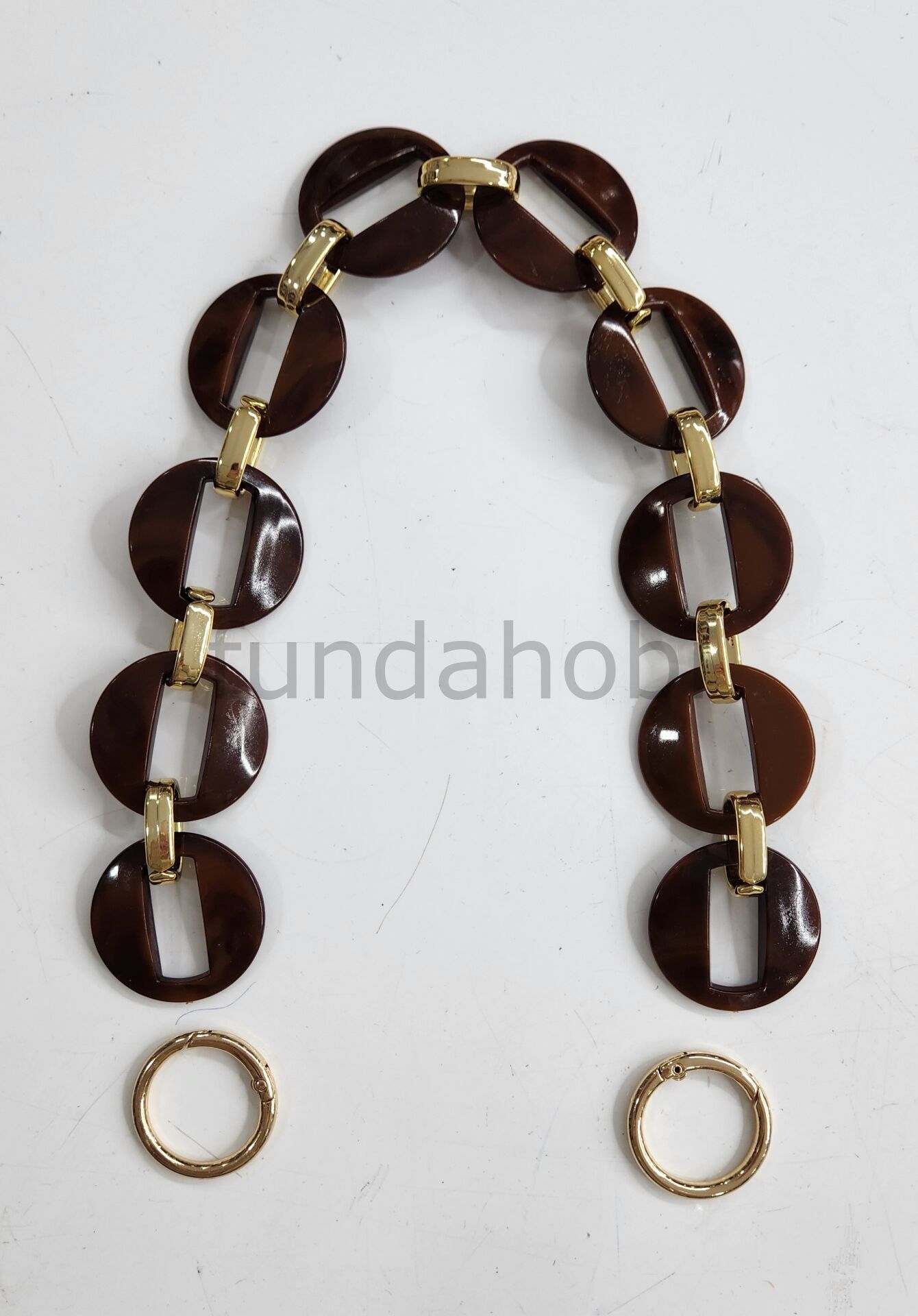 Akrilik Çanta Sapları-Gold Aparat KAHVERENGİ