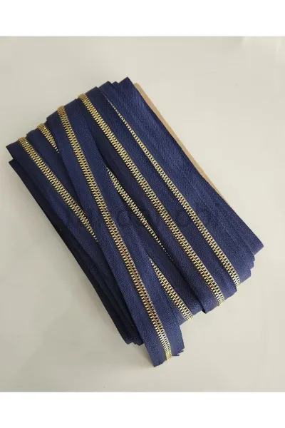 Gold Plastik Diş Metrelik Fermuar -Lacivert