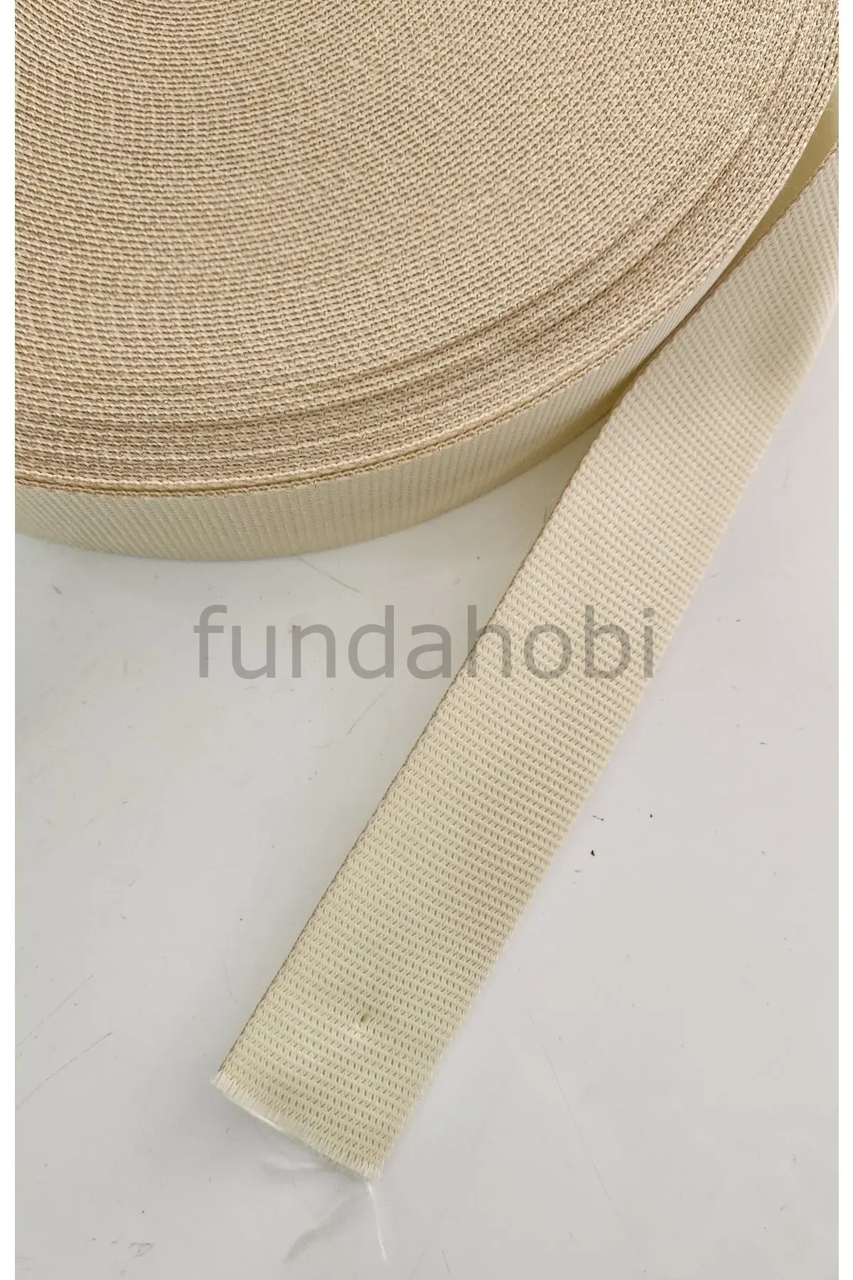 Şerit Kolon Polyester Çanta Askısı 4 cm -Krem