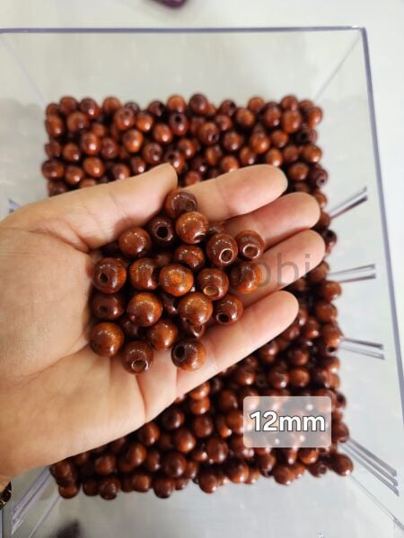 12 mm Doğal Ahşap Boncuk - Renkli ve Ham Makrome Boncuğu (Renk Seçenekli)25gr