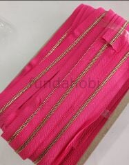 Çanta Fermuarı-Gold Demir Diş Fuşya 50 cm Başlıklı