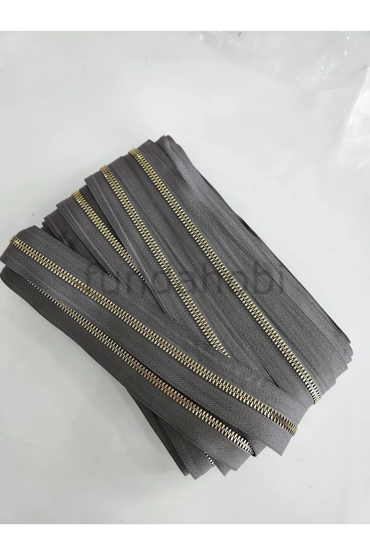 Gold Plastik Diş Metrelik Fermuar -Füme