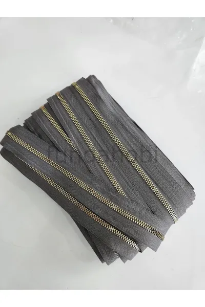 Gold Plastik Diş Metrelik Fermuar -Füme