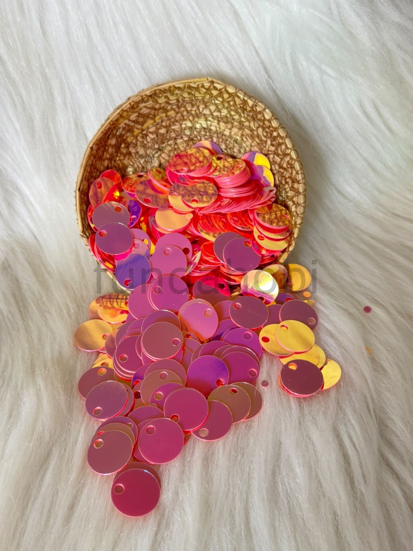 Çanta Pulu - 2 cm Geniş Delikli Patik Ve Süsleme Payeti-(Canlı Renkler) Janjanlı Pembe