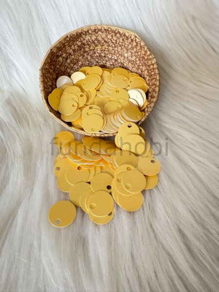 Çanta Pulu- 2 cm Geniş Delikli Patik Ve Süsleme Payeti-(Mat Renkler) Mat Sarı
