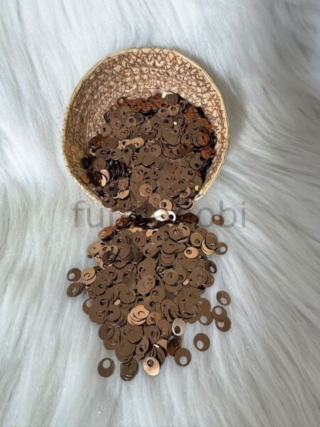Pul Payet 10 mm / Çanta Patik Süsleme Pulu 20gr KAHVERENGİ