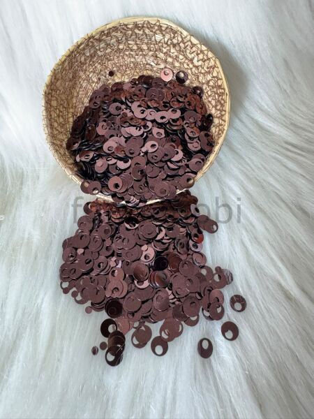 Pul Payet 10 mm / Çanta Patik Süsleme Pulu 20gr Acı Kahve