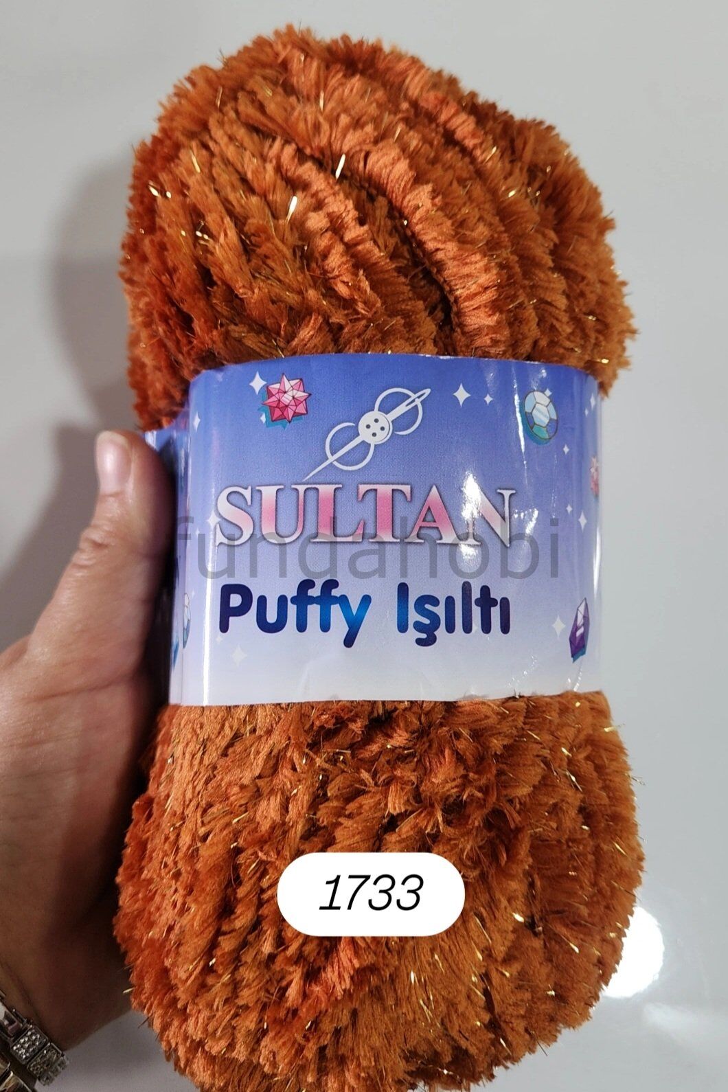 Sultan Puffy Işıltı Peluş İp 1733 kiremit