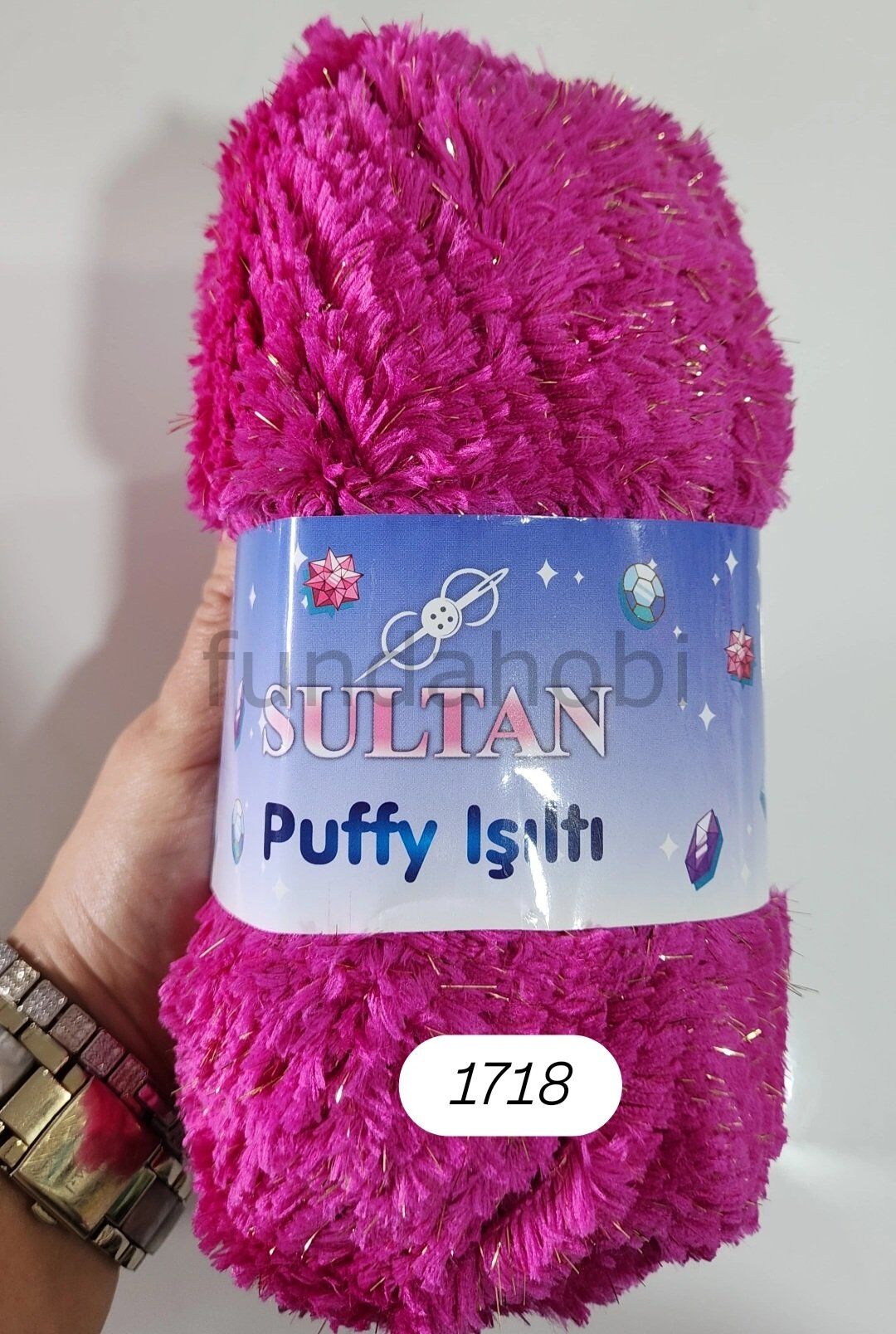 Sultan Puffy Işıltı Peluş İp 1718 fuşya