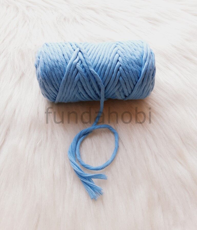 Havai Mavi Pamuk Makrome İpi 3mm 250g Ağırlık