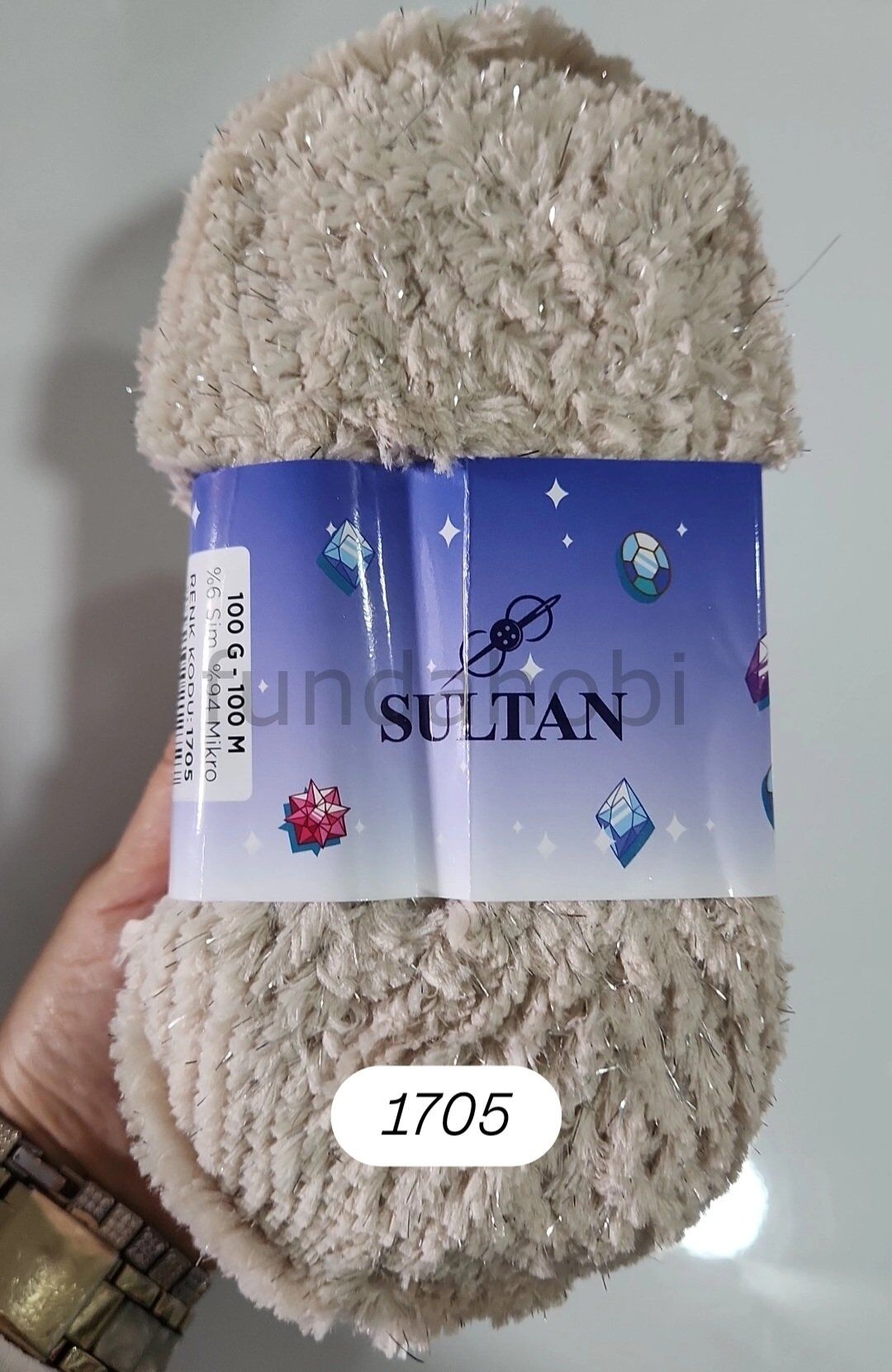 Sultan Puffy Işıltı Peluş İp 1705 bej