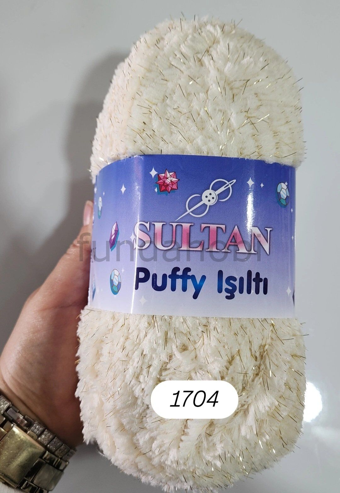 Sultan Puffy Işıltı Peluş İp 1704 kremgold
