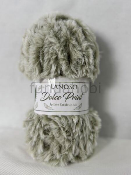 Lanoso Dolce Print Kendinden Desenli Tavşan Tüyü El Örgü İpi 712.BEIGE PRINT