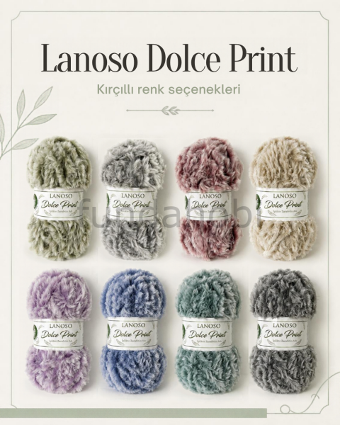 Lanoso Dolce Print Kendinden Desenli Tavşan Tüyü El Örgü İpi