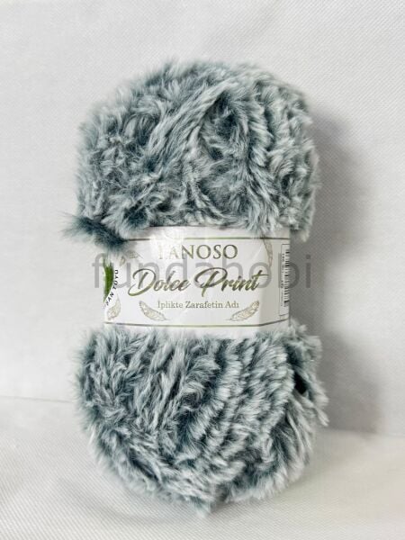 Lanoso Dolce Print Kendinden Desenli Tavşan Tüyü El Örgü İpi 717.TEAL PRINT