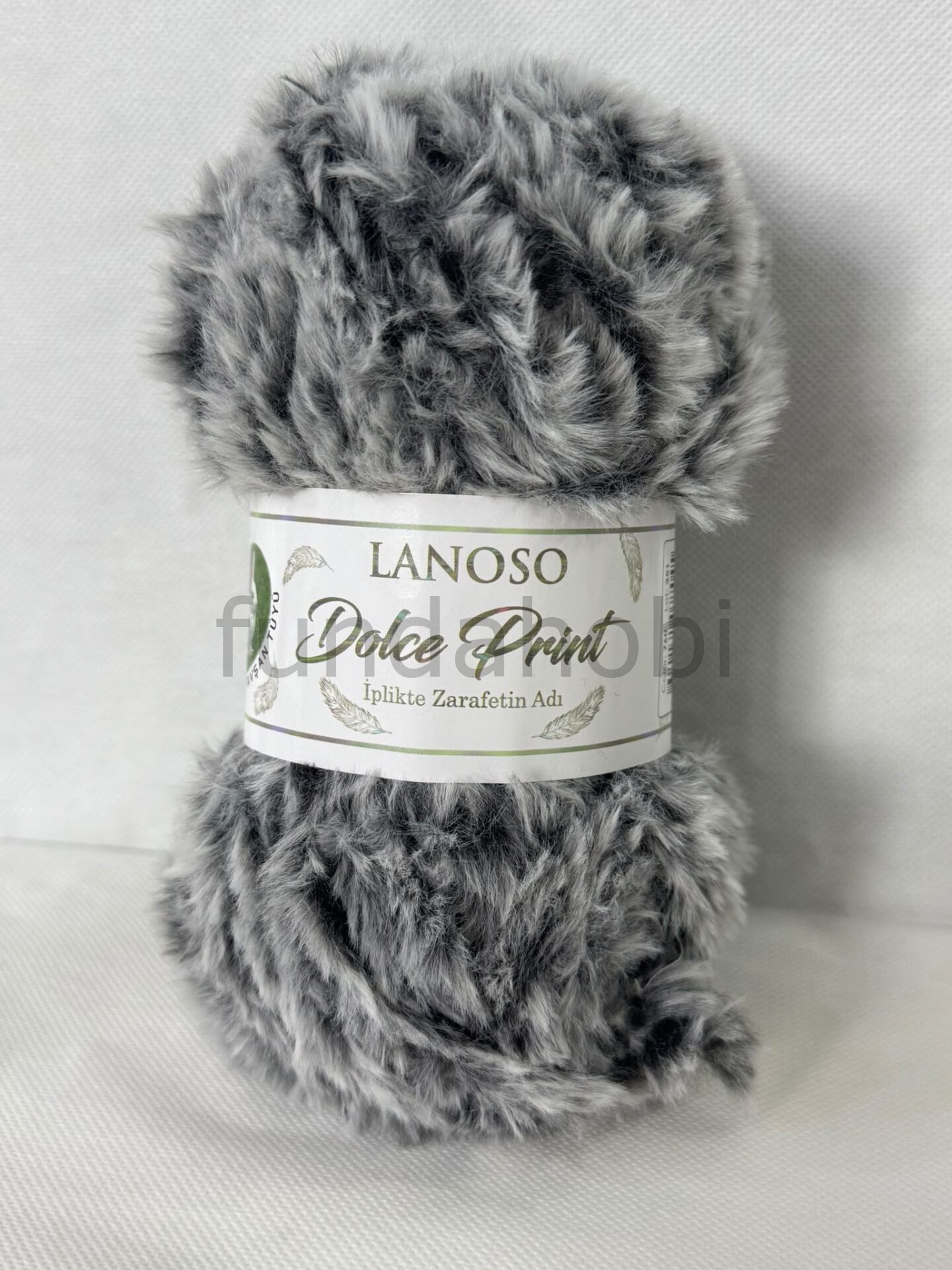 Lanoso Dolce Print Kendinden Desenli Tavşan Tüyü El Örgü İpi 760.BLACK PRINT