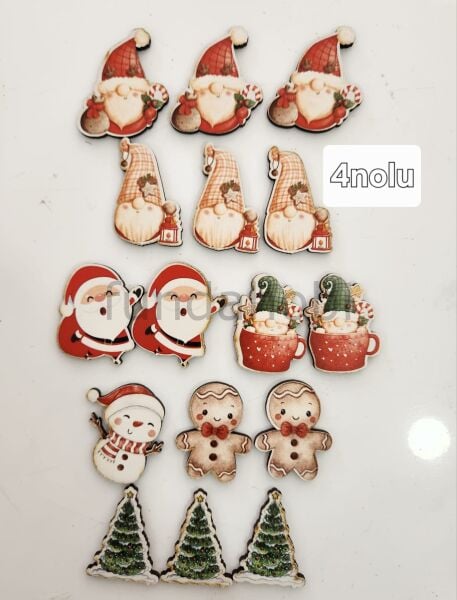 YILBAŞI SÜSLERİ-BASKILI AHŞAP