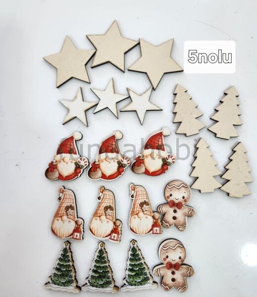 YILBAŞI SÜSLERİ-BASKILI AHŞAP