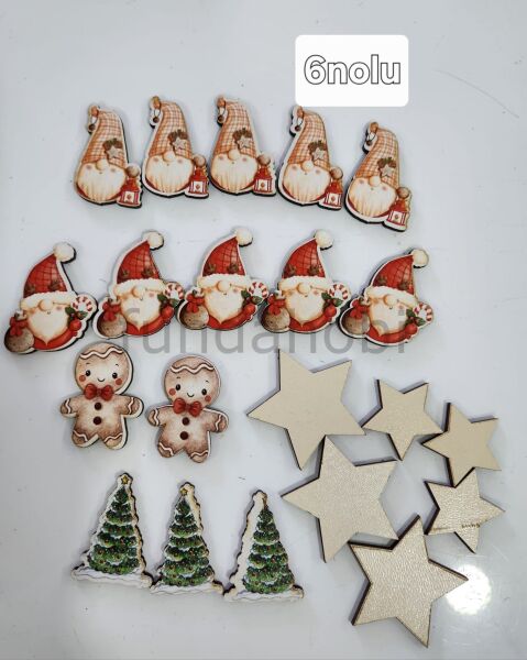 YILBAŞI SÜSLERİ-BASKILI AHŞAP