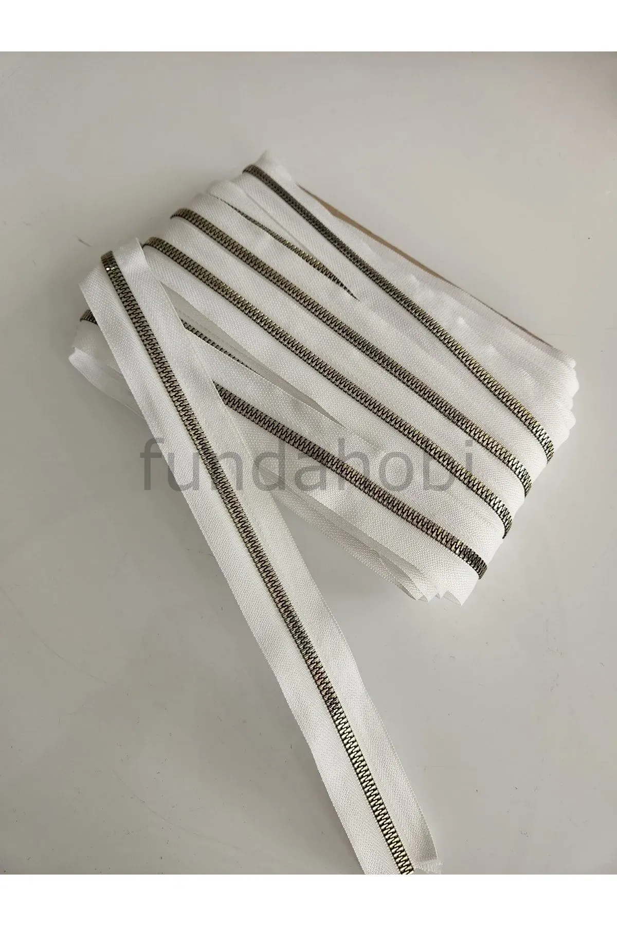 Gold Plastik Diş Metrelik Fermuar -Beyaz