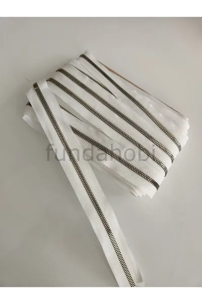 Gold Plastik Diş Metrelik Fermuar -Beyaz