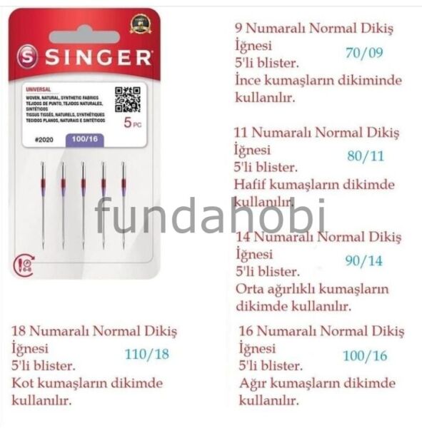 Singer Makine İğnesi 14 numara