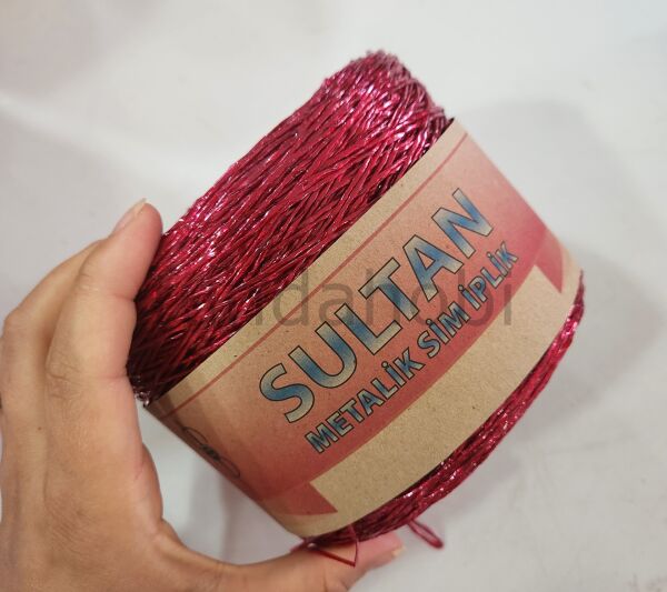 Sultan Metalik Kağıt İp KoyuKırmızı