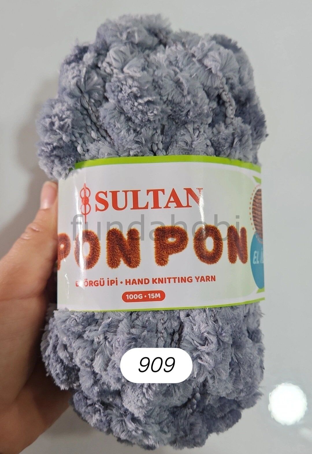 Sultan PonPon İp (Dut İp) 909 Mavimsi Gri