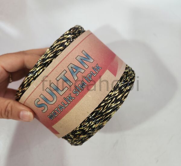 Sultan Metalik Kağıt İp SarıSiyah
