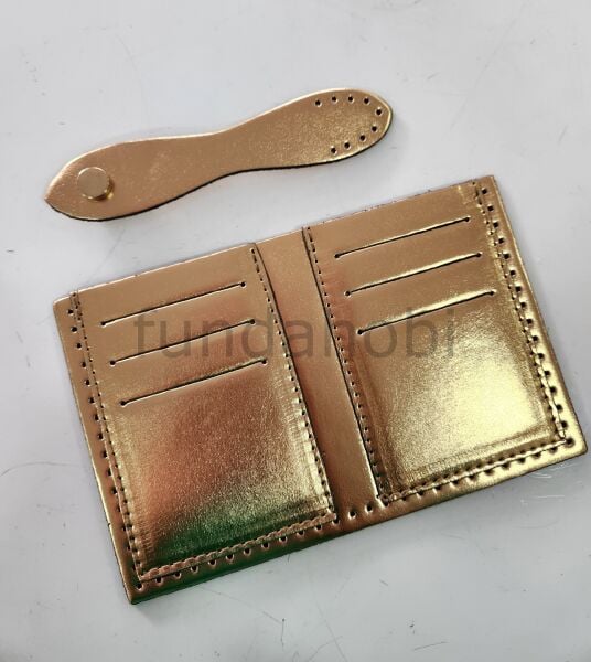 Parla Deri Cüzdan Seti-Gold
