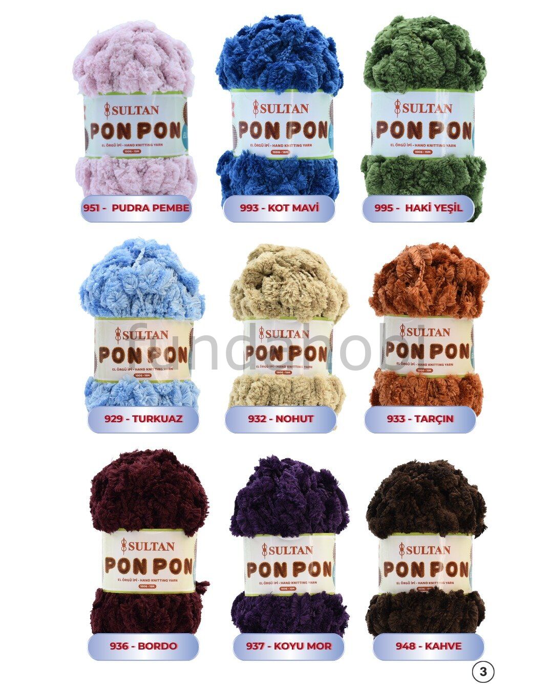 Sultan PonPon İp (Dut İp) 995 Haki Yeşil